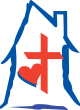House Cross Heart Logo hollow